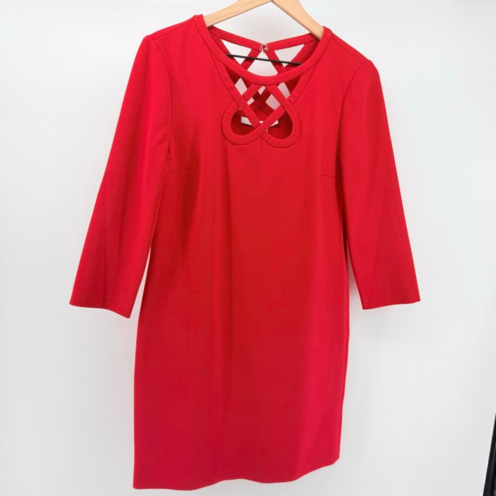 Diane von Furstenberg Poppy Red Carmen Lattice Cutout Dress 6 Cocktail Holiday
